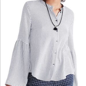 MOVING SALE 📦🚛❕Madewell checked bell sleeve top